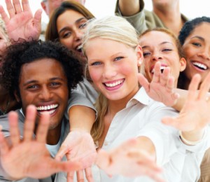 Attract-Clients-in-Coach-Like-Way happy people reaching out